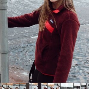 Maroon Snap Fleece Pullover Patagonia